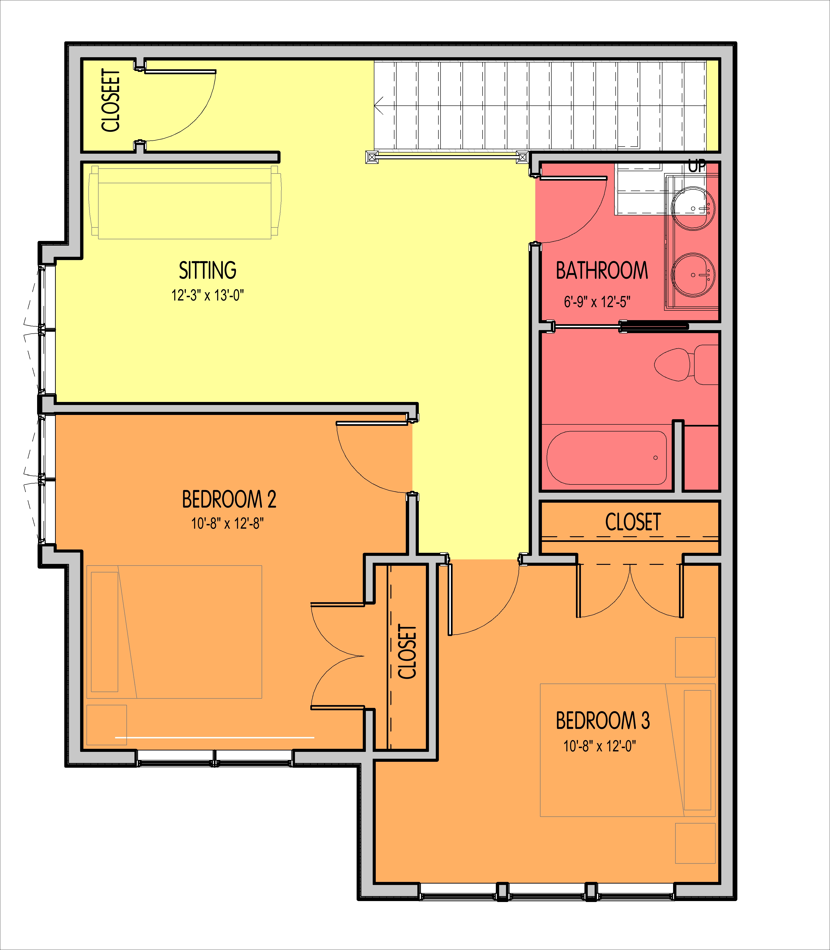 Colored-Floor-Plan-2nd-Floor 2023 Parade of Homes (2,743 sq ft)